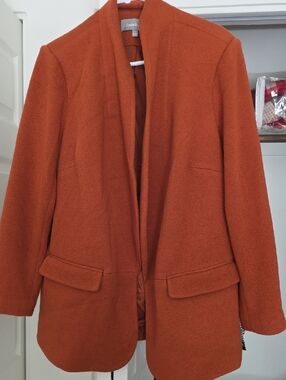 Daniel Rainn Rust Orange Open-Front Blazer